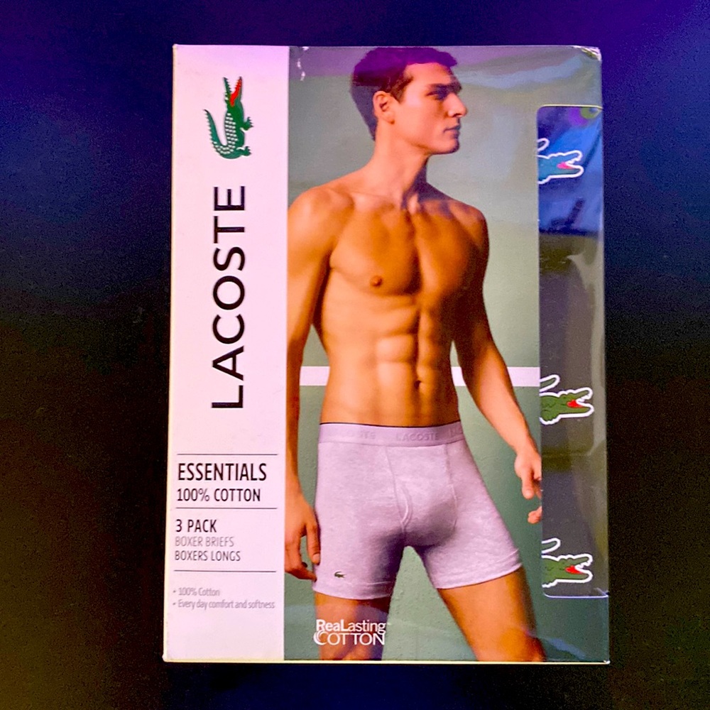 LACOSTE 3 PACK BOX BRIEFS (DEEP/PLUM/ENSGN)